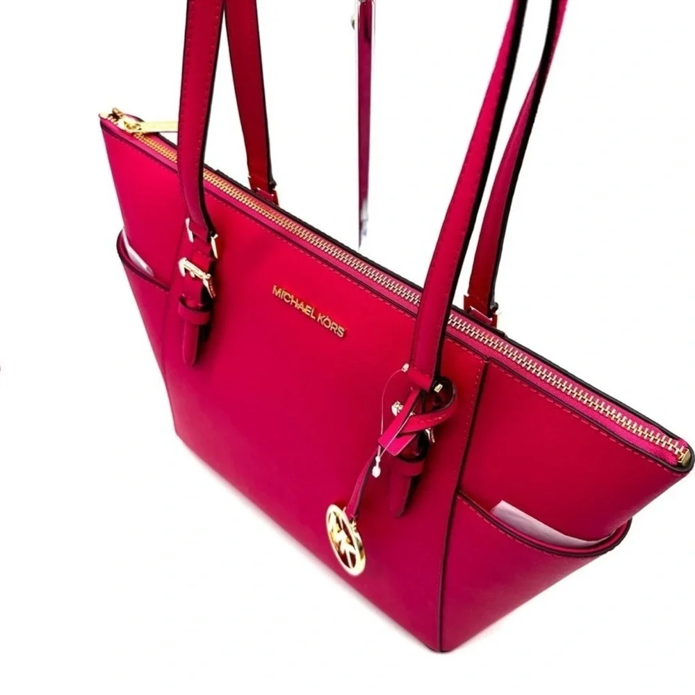 Michael Kors Large Charlotte Tote Bag Electric Pink